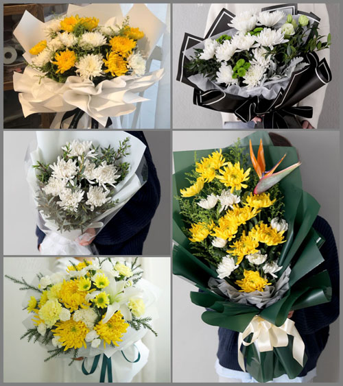 山东莱芜莱城区苗山镇西古德范村白事花束代送